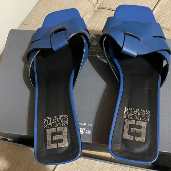 emanuele crasto beautiful blue sandals 7.5 - Picture 1 of 4